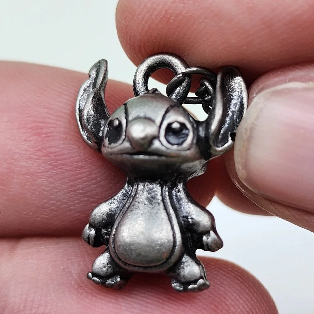 Disney Stitch Silver Tone Character Charm Pendant Necklace Lilo & Stitch Gift